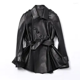 Women's Leather 2024 Genuine Sheepskin Coat Female Spring Autumn Real Jackets Women Korean Slim Coats Veste Femme