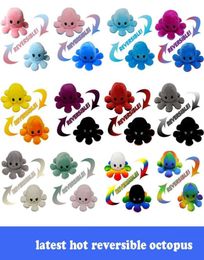 2021 latest reversible flip octopus plush toys 1020cm Stuffed Animals Cute flipped octopus doll doublesided expression octop1106305