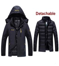 6XL Plus Size Men 3 In 1 Jacket With Down Liner Clothes Outdoor Male Thermal Warm Trekking Hiking Camping Skiing Climbing Coats T12053970