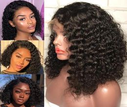 wigs for women brazilian 13x6 bob lace front wigs pre plucked with baby hair curly 150 black lace wig2307966