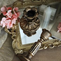 1Pc Antique Candlestick Resin Candle Accessory Retro Holder French Sconce Nostalgic Home Decor GiftsWF 240301