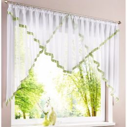 Curtains New Ribbon hem Tulle window treatments Triangular Style window curtain for kitchen balcony livingroom 1 Set