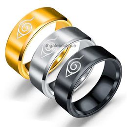 Japanese and Korean Jewellery animation surrounding Naruto ring stainless steel Jewellery titanium steel Jewellery mens ring engraving