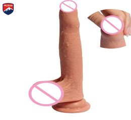 Mlsice 7 in Soft Realistic Dildo Suction Cup Female Penis Masturbator Pussy Sex Toys for Woman Adult Products Shop Y2004216390122