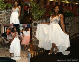 Osas Ighodaro Pretty Bridal Shower Wedding Dresses New Arrival High Low Chiffon Formal Wedding Party Gowns6451798