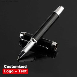 Fountain Pens Fountain Pens High Quality Luxury Metal Black Signature Ballpoint Pens Business Writing Office Supplies Stationery Customized Name Gift Q240314