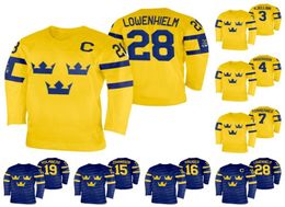 28 Michelle Lowenhielm Team Sweden 2022 Winter Hockey Jersey Linnea Andersson Henrik Tommernes Jessica Adolfsson Josefin Bouveng L6729430