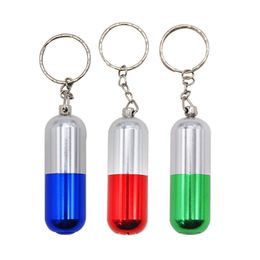 Metal Pipe Keychain Aluminium Alloy Mini Smoking Pipe Tube with Key Chain Pill Medecine hidden detachable Portable Unique Design Clean Herb Tobacco DHL