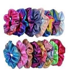 20 Colours Ponytail Holder Hair Scrunchy Elastic Laser Hair Bands Scrunchy Hairbands Ties Ropes for Women Girls 3941452