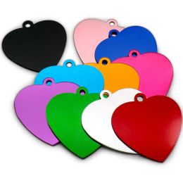 Tags Wholesale Aluminium dog tag 100pcs/lot Pet Tag Custom Engraved Dog Cat Personalised dog tag Personalised heart shape Wedding gift