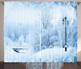 Curtains Winter Curtains Winter Trees in Wonderland Theme Christmas New Year Scenery Freezing ICY Weather Living Room Bedroom Window Drap