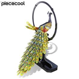 3D Puzzles Piececool 3D Metal Puzzle Peacock Assembly Model Kits DIY Set Valentines Day Birthday Gifts for Teens Toys 240314