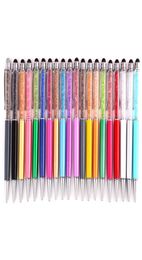 Cheapest Glitter Ballpoint Pen Student bling bling writing pens Colourful Crystal Ball pens black ink Touch Pens For School Office 2242480