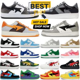 Designer Casual Shoes StaSk8 Patent Leather Shoe Black White Green Pink Red Blue Trainers Camo Pastel Suede Sneaker for Men and Women