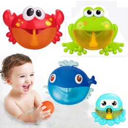 Bubble Crabs Frog Baby Bath Toy Toddler Bath Bubble Maker Pool Swimming Bathtub Soap Machine Bathroom Toys for Children Kids 240228