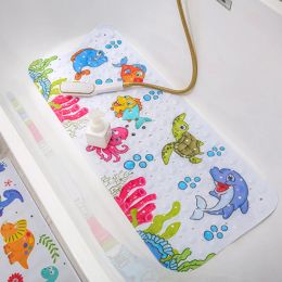 Mats 40X100CM bathtub nonslip mat children's bathroom printing cartoon suction cup pvc bath mat toilet floor mat lengthened