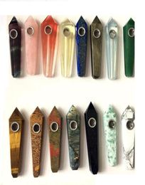 Natural pipe Healing Crystal Stone pipes For Smoking Tobacco Pipe Quartz Gemstone Pipe Tower Quartz Point Crystal Stone pipes4452391