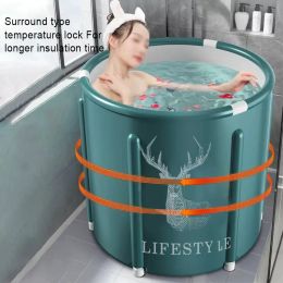 Bathtubs Portable Foldable Bathtub Bucket Large Capacity Bathroom Ice Bath Winter Shower Bathtub Free Installation Adults Baby Swiming