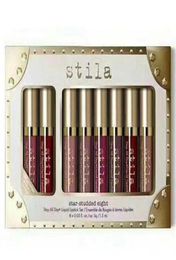 Starstudded Eight Stay All Days Liquid Lipstick Brand 8pcs Box Long Lasting Creamy Shimmer Liquid Lip Gloss Lipgloss DHL 5284587