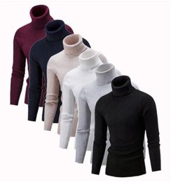 Men039s Sweaters Men Winter Knitted High Roll Turtle Neck Pullover Sweater Jumper Solid Tops Knitwear8748410