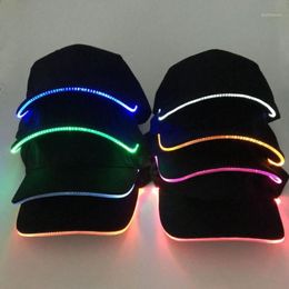 Ball Caps Fashion Unisex Solid Color LED Luminous Baseball Hat Christmas Party Peaked Cap1238d