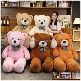 Stuffed & Plush Animals Nt 95/120/140Cm Soft Teddy Bear P Toys Pink Brown Super Big Hing Pillow Animal Cushion Children Birthday Gift Dhu9Q