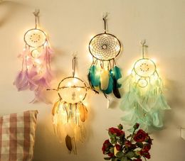 4 colors Dream Catcher Net ins LED String light DIY Indian Style Wind Chimes with shine Light Party Wedding Home Room Decoration4084168