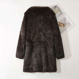 Haining 2024 New Winter Rabbit With Real Fox Collar For Women's And Fur Integrated Coat 1387