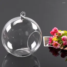 Candle Holders 1Pcs Mini Hanging Glass Ball 6/8/10Cm Globes Transparent Tealight Holder Succulent Vase For Wedding Party Tree Terrarium