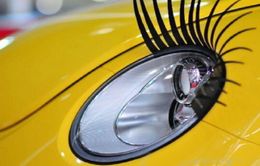 Black 3D Automotive Headlight Eyelashes Car Eye Lashes Auto Eyelash 3D Car Logo Sticker charming eyelash stickers for car4663882