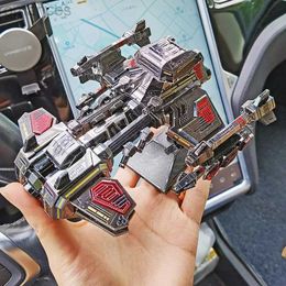 3D Puzzles Terran Battleship Yamato spacecraft 3D metal three-dimensional puzzle manual DIY assembly model 240314