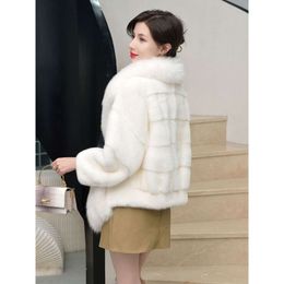 2024 New Fur Whole Grass Short Young Mink Coat Women's Haining 5210
