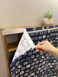 Curtains Selfadhesive Velcros Half Curtain Door Partition Short Occlusion Cotton Linen Dust Cover Cloth Kitchen for Shoes Rack Cabinet