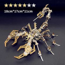 3D Puzzles Microworld 3D Metal Puzzle Gold Devils Scorpion Model Colorful Kits DIY Assemble Jigsaw Toys Birthdays Gifts For Children Adults 240314