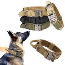 Collars Durable Military Tactical Dog Collar Adjustable Nylon German Shepard for Medium Large Walking Training Pet Accessories