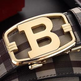 Belts Belt Male Designer Automatic B Buckle Canvas Leather Business Men Luxury For Ceinture Homme