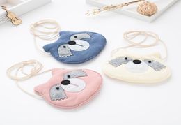 Cute Korea Style Little Owl Head Kids Bag 3 Colors Cotton Kids Messager Bag Cartoon Kids Messager Wallet Lovely Exchange Purse4284328