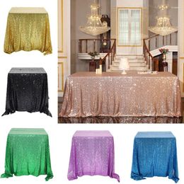 Table Skirt Sequin Cloth Rectangular Glitter Tablecloth Rose Gold Silver Black For Wedding Birthday Party Event Home Decor