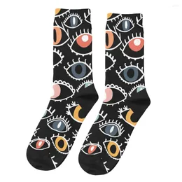 Men's Socks Retro Scary Eyes Alien Unisex Street Style Seamless Printed Happy Crew Sock Gift
