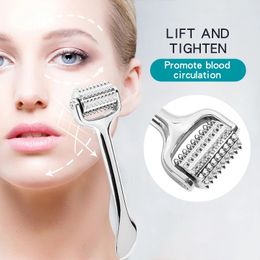 Metal Needle Roller Massager Neck Skin Care Lifting Shaping Roller Microneedle Eye Cream Massager Scraping Tool 240312