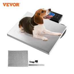 Scales VEVOR 440/880/1100Lbs Digital Livestock Scale Large Pet Vet Scale Stainless Steel Platform Elect Ronic Postal Shipping Scale