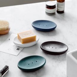 Dishes Light Luxury Ceramics Elegant Soap Dish Bathroom Draining Soap Holder Storage Supplies Restroom Soap Shelf Bathroom Accessories