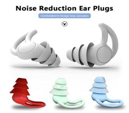 Threelayer Silicone Antinoise Earplugs for Sleeping Snoring Concerts Airplane Travel Afflatus Noise Reduct Cancel Hear Protect5787564