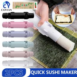 DIY Cylinder Sushi Making Machine Quick Bazooka Japanese Rolled Rice Meat Mould Ball Kitchen Bento Accessories 240304