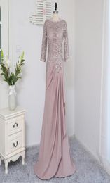 2018 waishidress pink chiffon mother of the bride wedding dresses long sleeves lace mother of the groom dresses sheath evening gow9215824