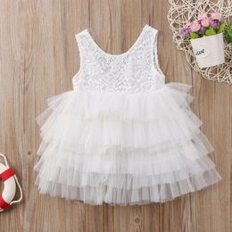 Girl Dresses Teenager Party Dress Sleeveless Pengpeng Princess Children's Mesh Baby Summer Girls Clothes 2024