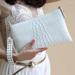 Drawstring Crocodile-printed Clutch Bag Hand-held Lady 2024 Leather Fashion Handbag One-shoulder Slanted