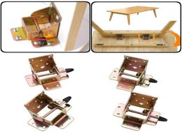 4Pcsset 90 Degrees Iron Locking Folding Table Chair Leg Brackets Hinges for Home Furniture Leg Folding Hinge Bracket Hardware Too5506378