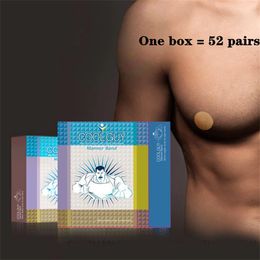 52PairsBox Mens Invisible Nipple Sticker Anticonvex Ultrathin Breathable Chest Sports Running Marathon Breast Patch 240305