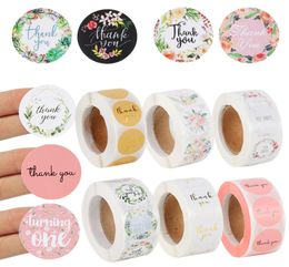 500pcs Floral Thank you Baby Shower 1st birthday Gift Boxes Bags Seal Label stickers Scrapbooking Stationery Q12186336686